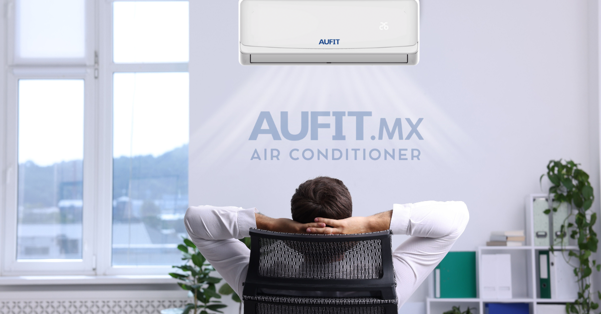 Minisplit AUFIT inverter instalado en pared dando confot